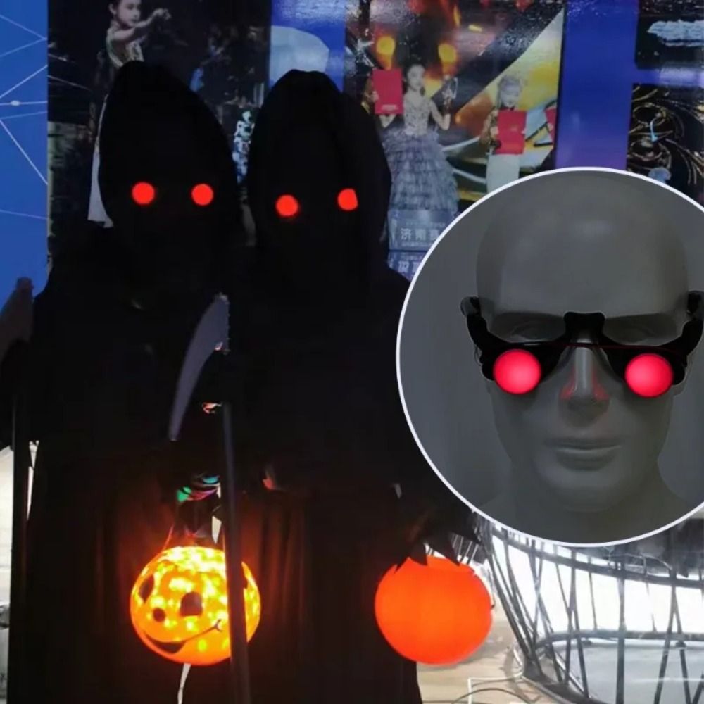 Glow In The Dark Party Glasses - E9 Halloween Horror Red Eye Glasses