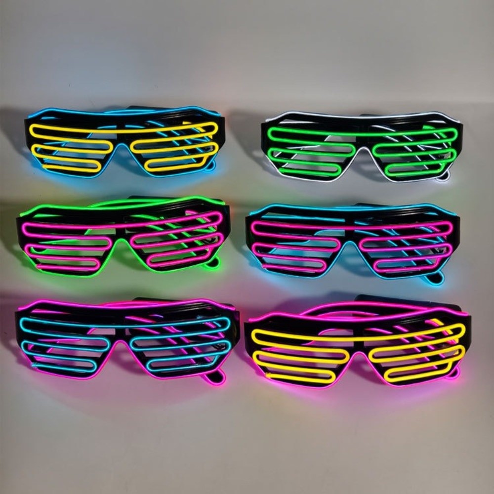 Wireless LED Glowing Glasses C - Glow In The Dark Party Glasses 评论和价格