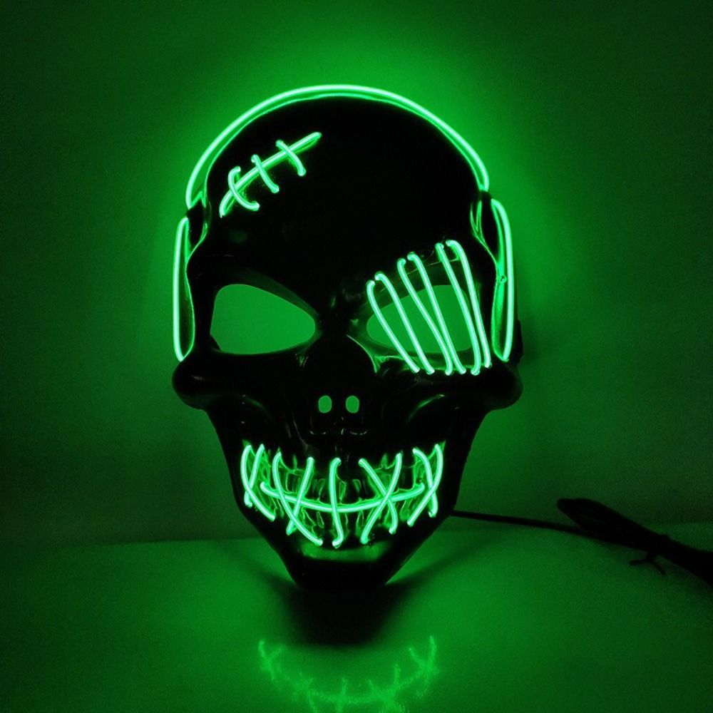 Gothic Halloween Skull Glowing - Led Purge Mask Halloween 评论和价格
