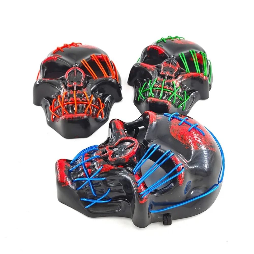 Gothic Halloween Skull Glowing - Led Purge Mask Halloween 评论和价格
