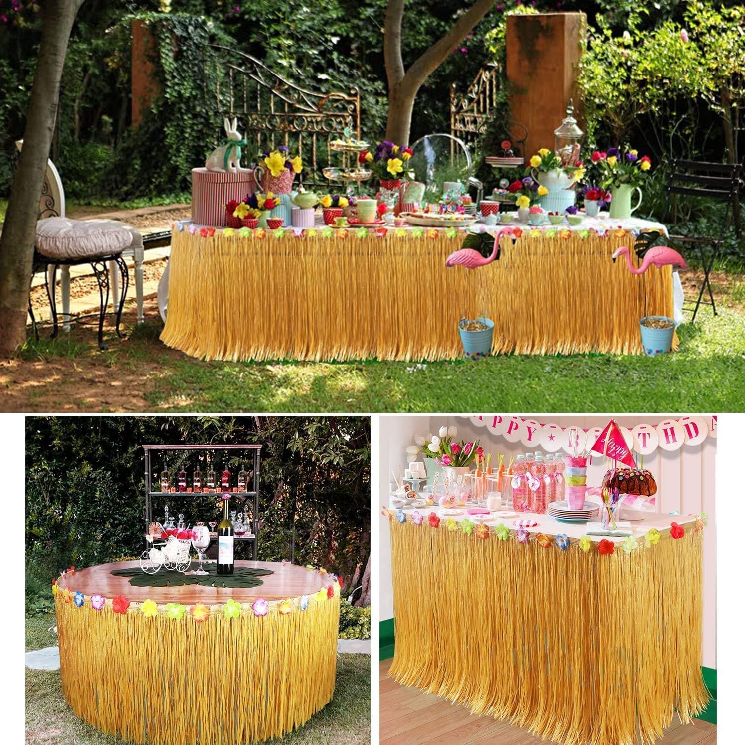 Straw Color Luau Grass Table S - Glow In The Dark Party Glasses 评论和价格