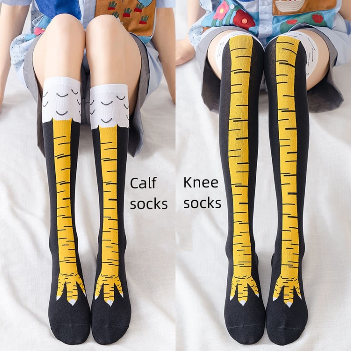 Women Thigh High Stockings Chi - Funny Chicken Leg Socks 评论和价格