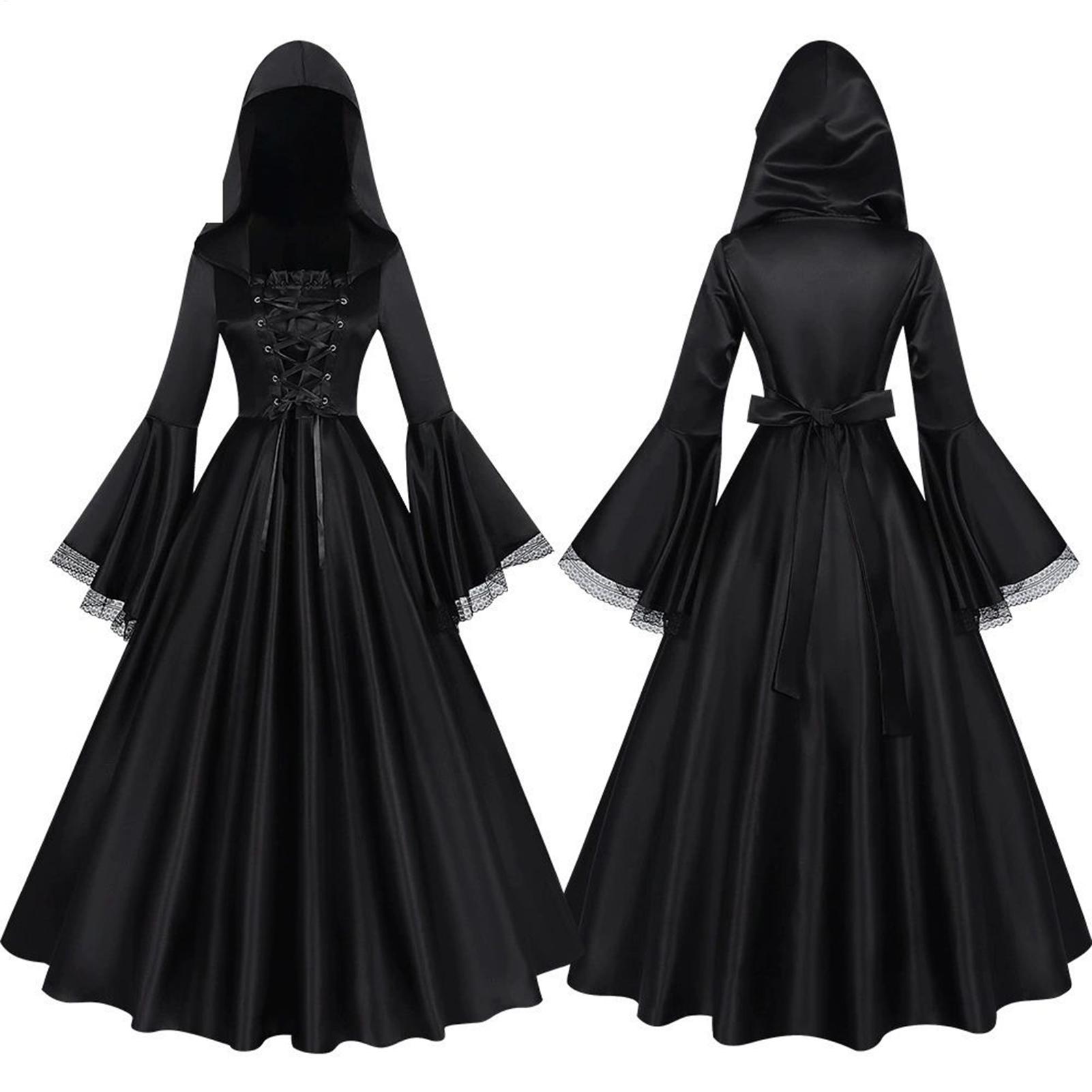 Halloween Witch Costume Mediev - Medieval Renaissance Dress Women 评论和价格