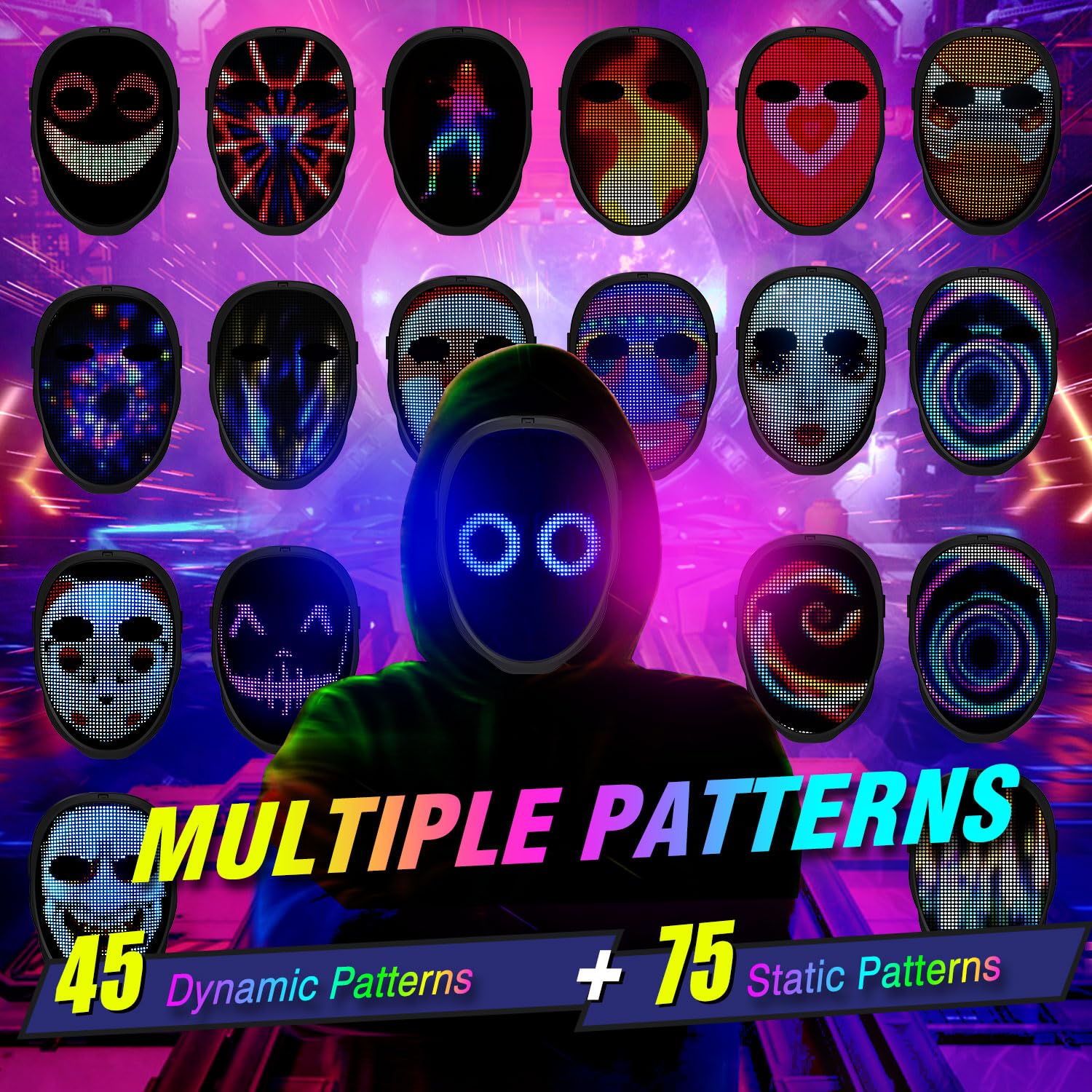 Party LED Light up Mask Gestur - Led Purge Mask Halloween 评论和价格