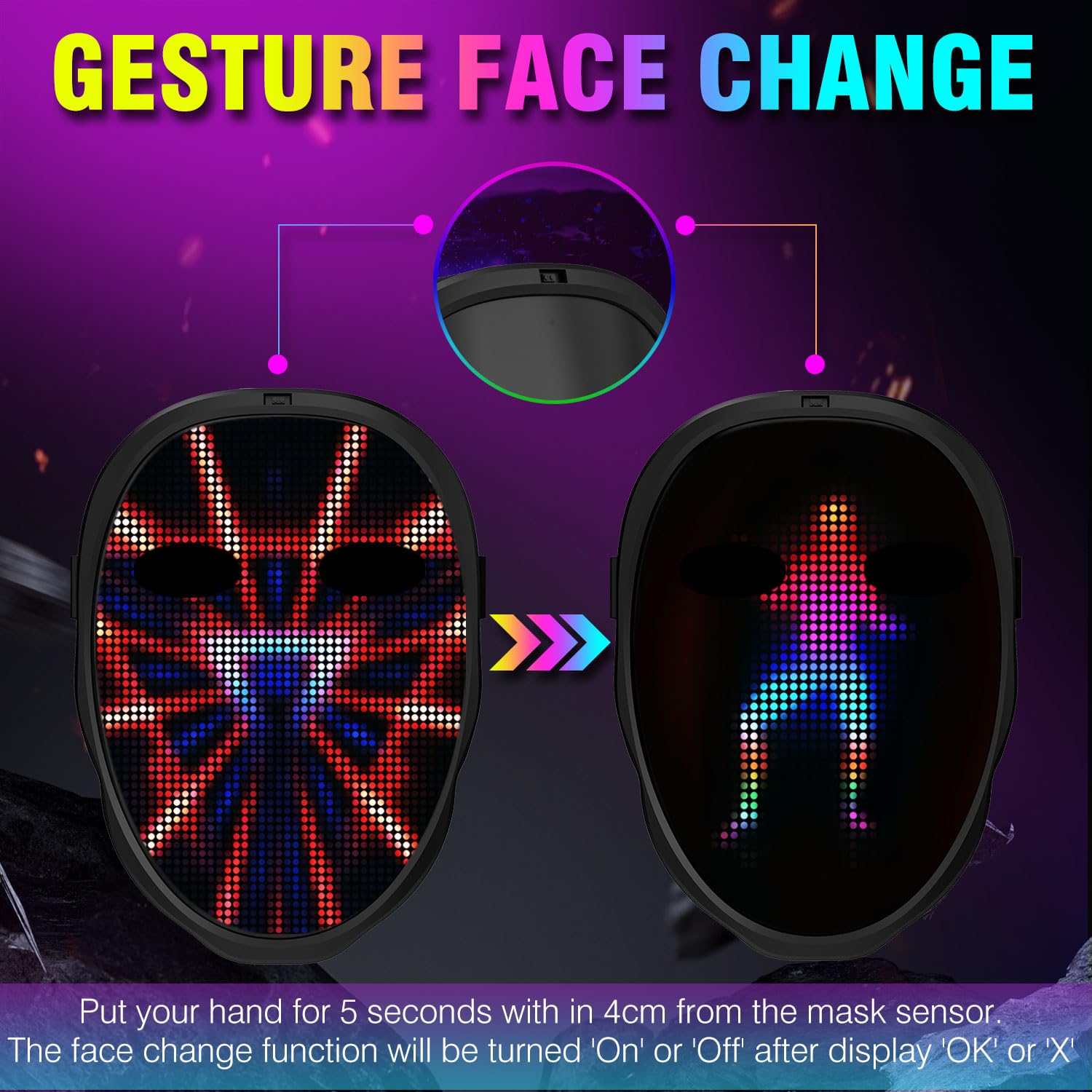 Party LED Light up Mask Gestur - Led Purge Mask Halloween 评论和价格