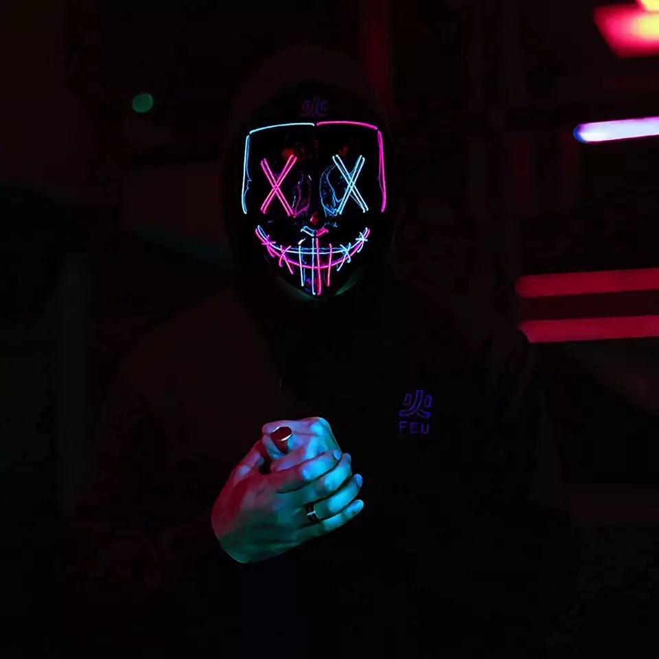 LED Light up Mask for Hallowee - Led Purge Mask Halloween 评论和价格