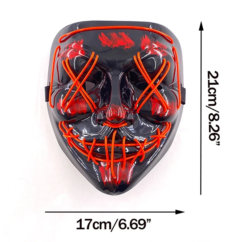 Wireless Neon LED Purge Mask M - Led Purge Mask Halloween 评论和价格