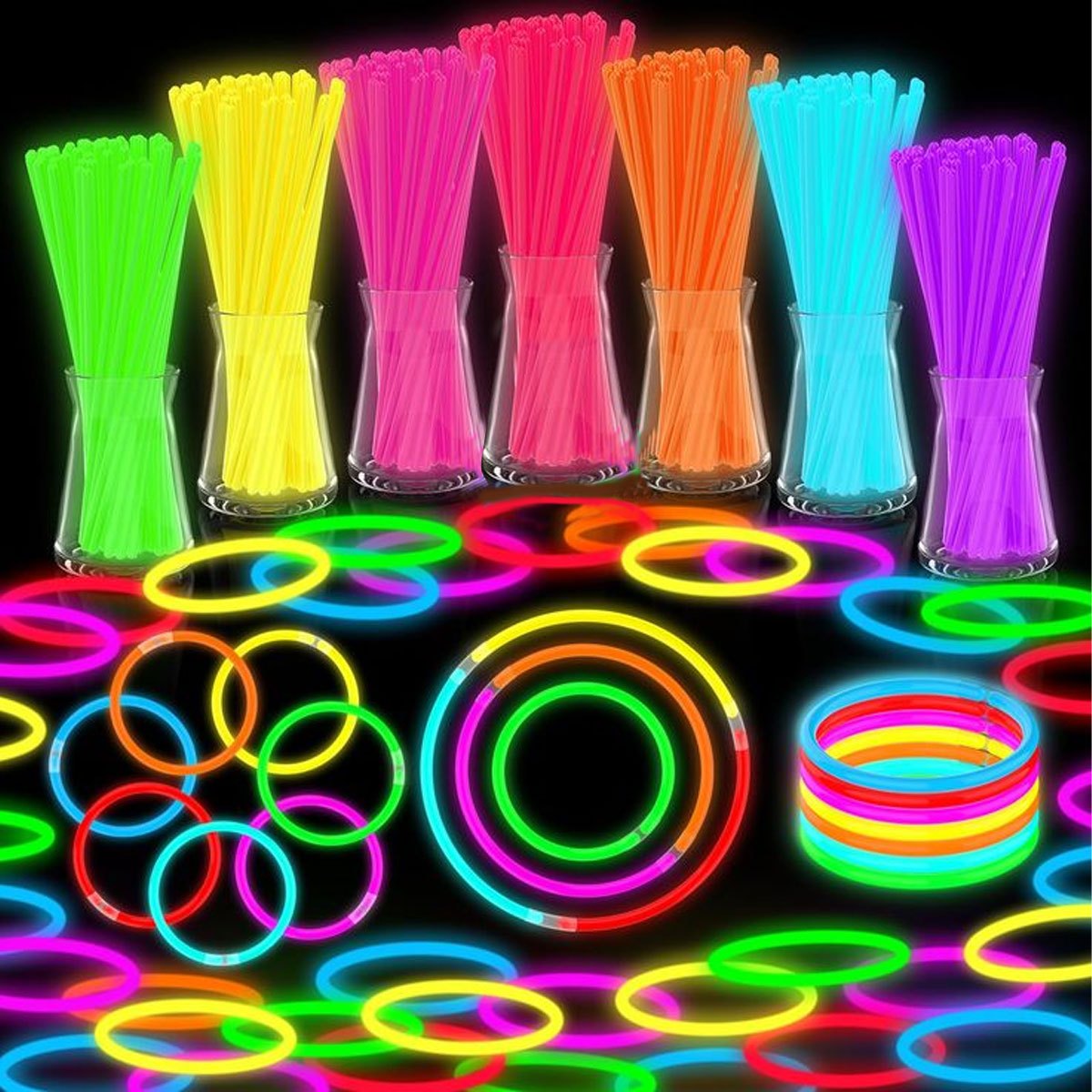 15/35Piece Glow Stick Bulk Set - Glow In The Dark Party Glasses 评论和价格