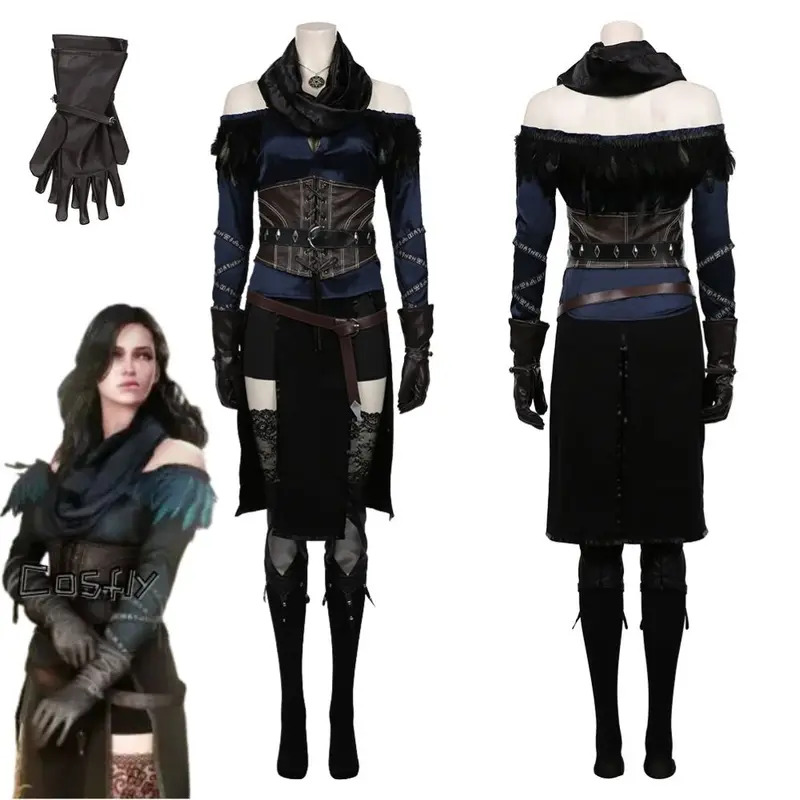 Yennefer Cosplay Fantasia Cost - Medieval Renaissance Dress Women 评论和价格