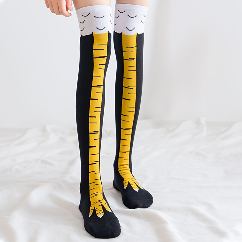 1 Pairs Women Knee High Socks  - Funny Chicken Leg Socks 评论和价格