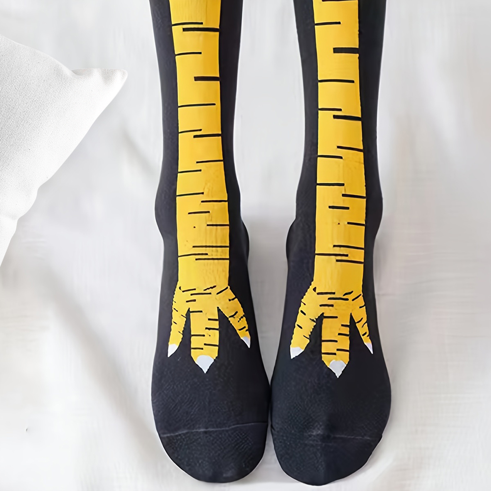 1 Pairs Women Knee High Socks  - Funny Chicken Leg Socks 评论和价格
