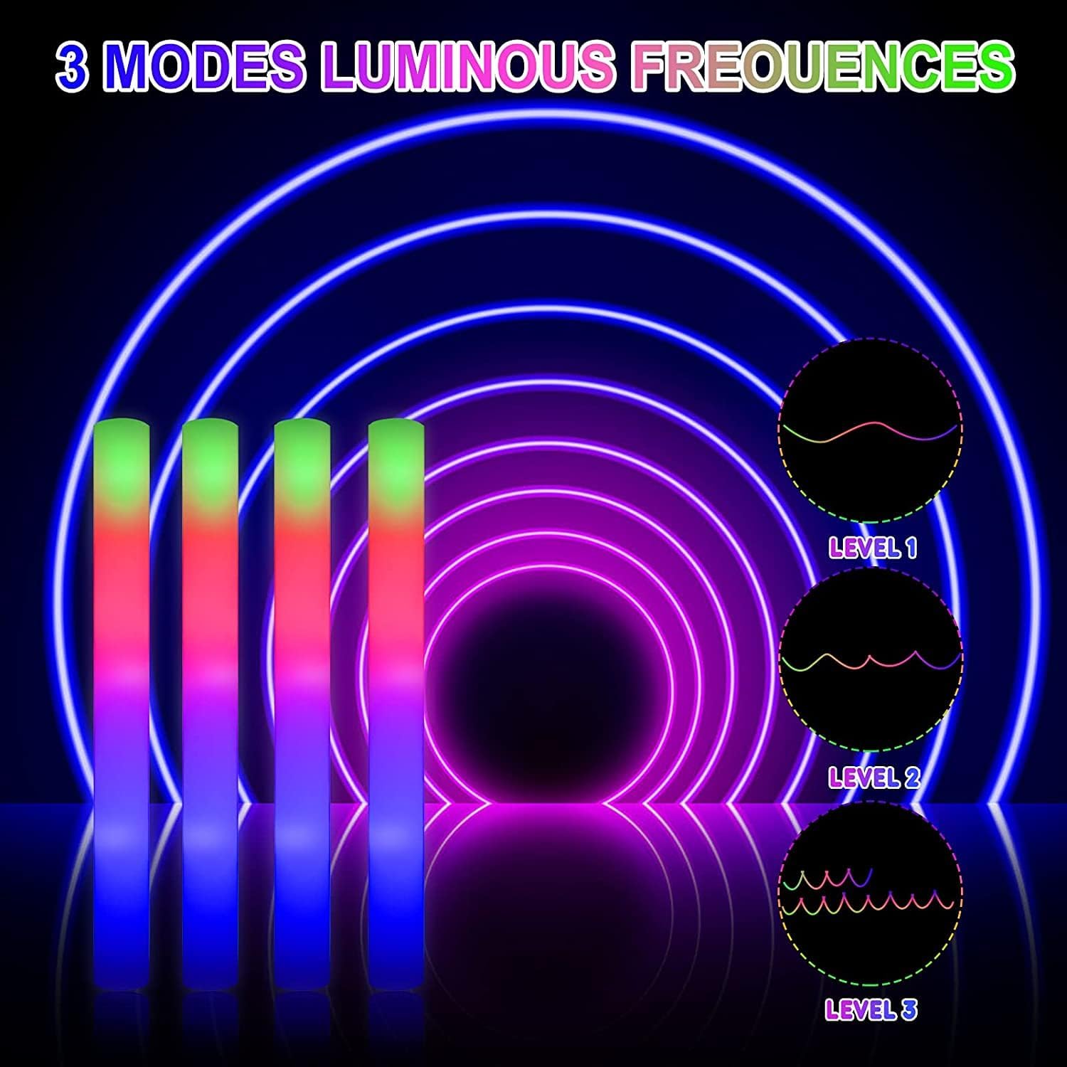 102Pcs LED Foam Sticks Cheer T - Flashing Led Foam Sticks Party 评论和价格
