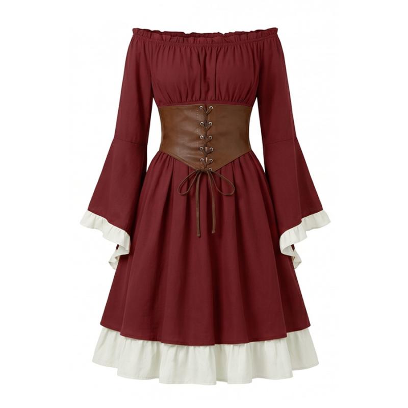 Medieval Renaissance Midi Dres - Medieval Renaissance Dress Women 评论和价格