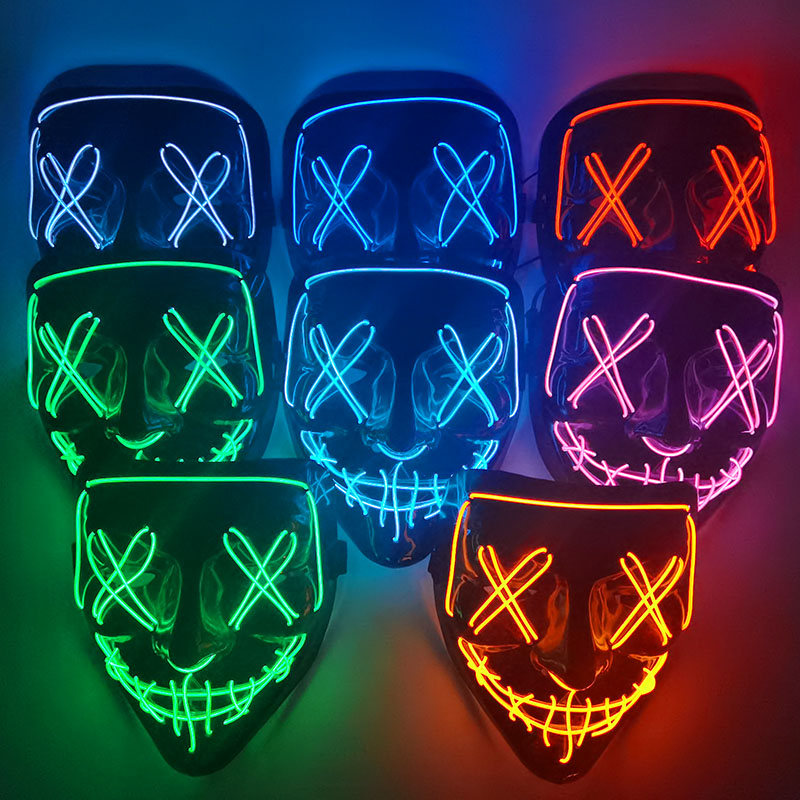 1P Scary Halloween Colplay Lig - Led Purge Mask Halloween 评论和价格