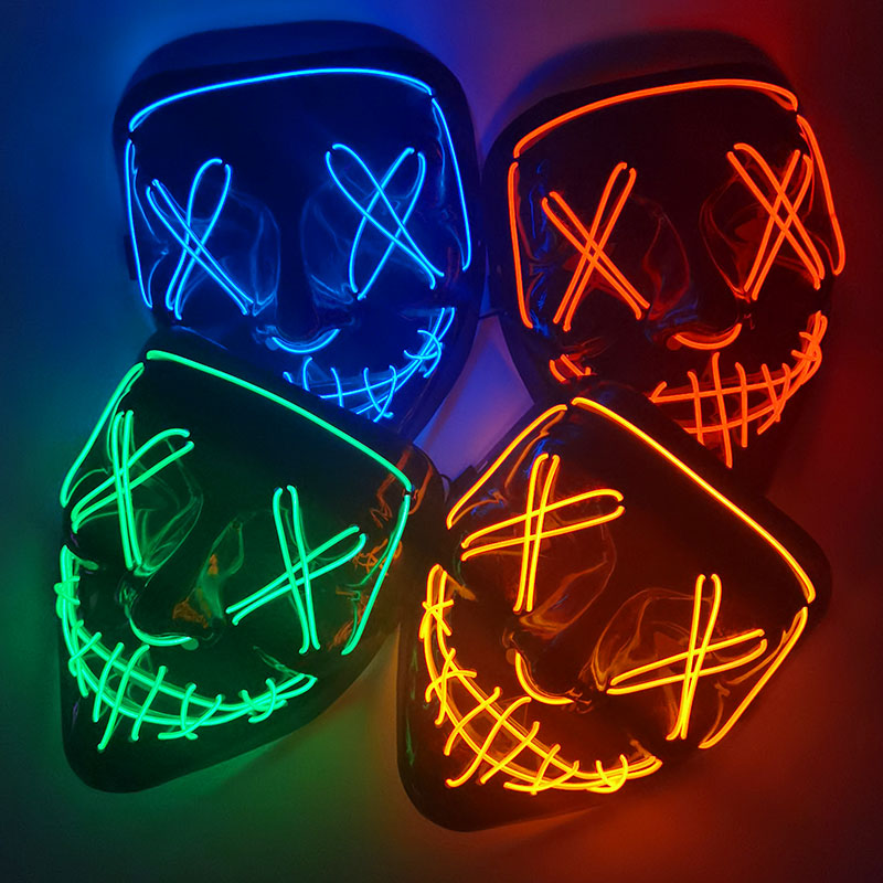 1P Scary Halloween Colplay Lig - Led Purge Mask Halloween 评论和价格